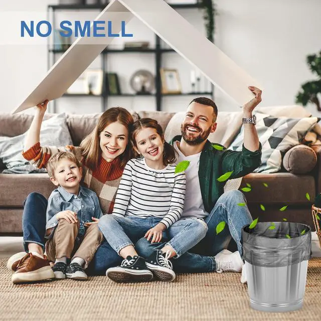 Alt view image 5 of 7 - Small Trash Bags 3-5 Gallon, Inwaysin 200 Count Small Bathroom Trash Bags Black, Strong Small For Garbage, 4 Gallon Biodegradable, Unscented, Size Expanded for Kitchen