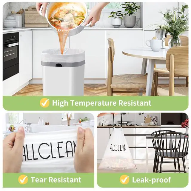 Alt view image 5 of 7 - 4 Gallon Trash Bags, 180 Counts (6 Rolls) Unscented Drawstring Garbage Bags, Extra Thick Recyclable Trash Can Liners for Bathroom, Office, Kitchen, 10-15L Small Trash Bins