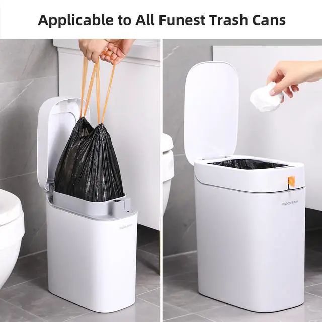 Alt view image 3 of 5 - Small Drawstring Trash Bag,Easy to Tear and Pack,4 Gallon Garbage Bags,75 Counts