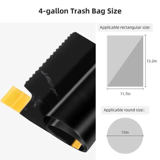 Alt view image 5 of 5 - Small Drawstring Trash Bag,Easy to Tear and Pack,4 Gallon Garbage Bags,75 Counts