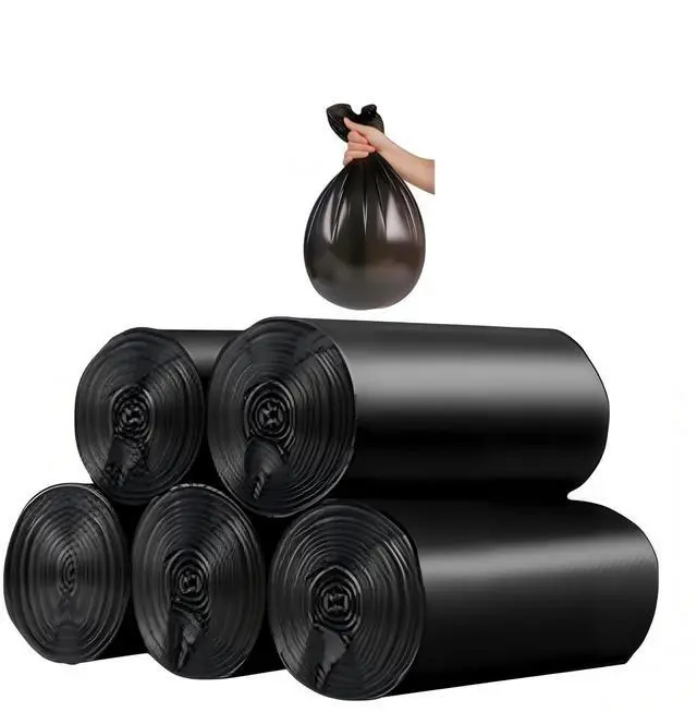 Main image of Black Trash Bags, 4 Gallon, 100 Count | Flat Top, Heavy Duty, Leakproof, For Kitchen Bathroom Home Office