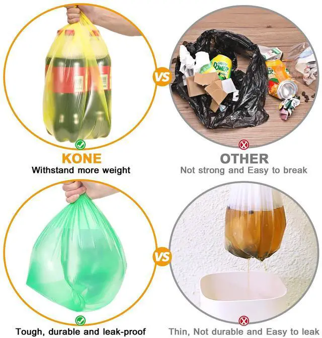 Alt view image 3 of 7 - 4 Gallon Trash Bags 168 Count Extra Thick Small Trash Bags Small Garbage Can Bags for Bathroom Home Office Kitchen