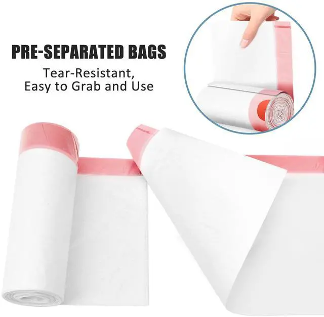 Alt view image 4 of 7 - 4 Gallon Trash Bags Drawstring, 120 Count Small Garbage Bags | Tear-Free, Unscented, White, Small Trash Bags, For Bathroom Bedroom Office Kitchen