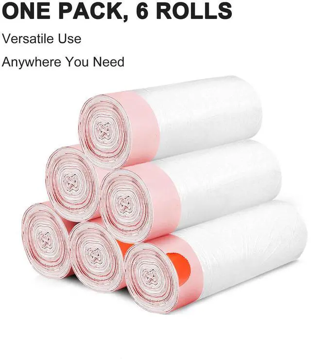 Alt view image 5 of 7 - 4 Gallon Trash Bags Drawstring, 120 Count Small Garbage Bags | Tear-Free, Unscented, White, Small Trash Bags, For Bathroom Bedroom Office Kitchen