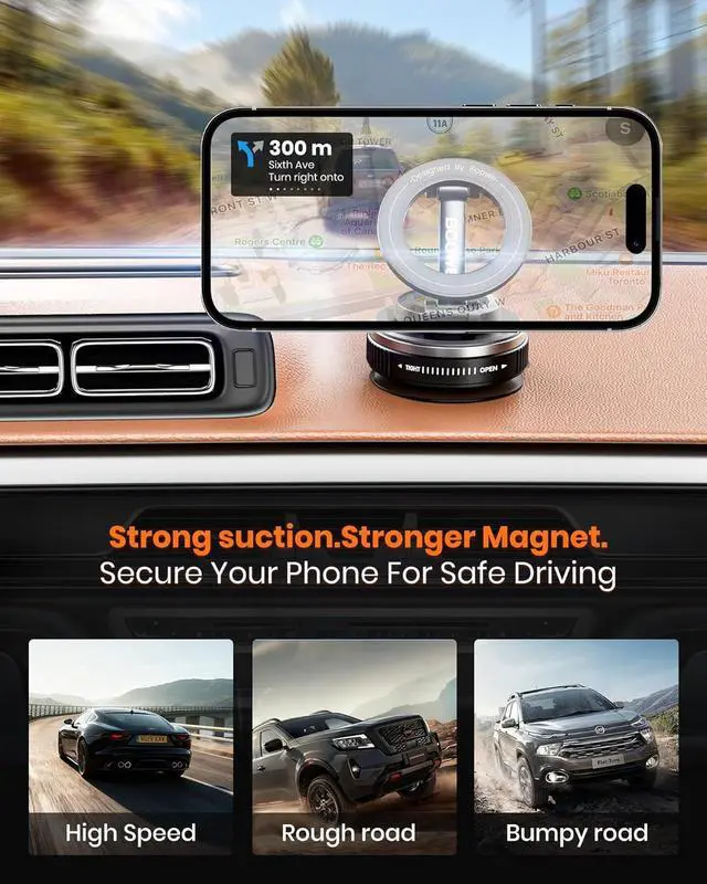 Alt view image 6 of 7 - Magnetic Phone Holder for Car,Car Mount 360° Adjustable Vacuum Suction Cup, Phone Mount for Car Accessories/Windshield/Mirror/Kitchen/Gym for iPhone 17 Pro Max 16 15 14 13