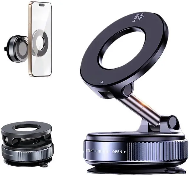 Main image of Suction Cup Phone Mount for Magsafe, 360° Adjustable Magnetic Car Phone Holder, Pocket Size Foldable Car Mount, Cell Phone Holders for Your Car for iPhone 16 Pro Max 15 14 13 12 Plus