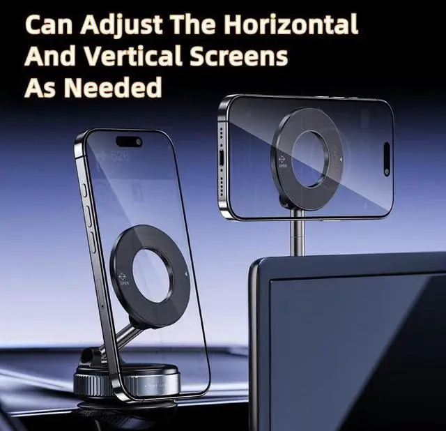 Alt view image 4 of 5 - Suction Cup Phone Mount for Magsafe, 360° Adjustable Magnetic Car Phone Holder, Pocket Size Foldable Car Mount, Cell Phone Holders for Your Car for iPhone 16 Pro Max 15 14 13 12 Plus