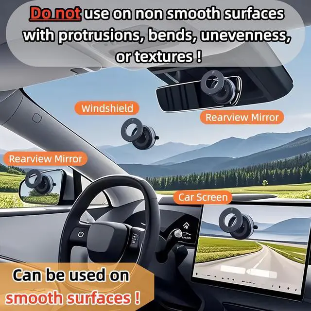 Alt view image 2 of 5 - Suction Cup Phone Mount for Magsafe, 360° Adjustable Magnetic Car Phone Holder, Pocket Size Foldable Car Mount, Cell Phone Holders for Your Car for iPhone 16 Pro Max 15 14 13 12 Plus