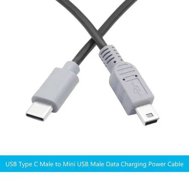 Alt view image 5 of 6 - 3Pcs Short USB C to Mini USB Charging Data Cable 10", with OTG Feature | USB Type C Male to Mini USB Male Power Cord, USB C Output, Mini USB Input, Connect 2 Device for Charging & Data Sync