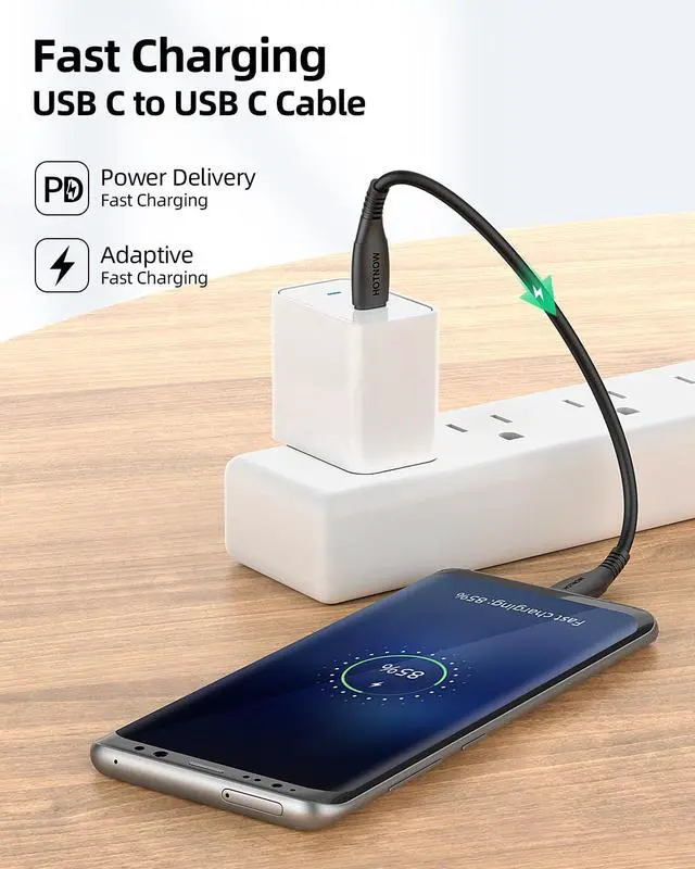 Alt view image 3 of 7 - USB C to USB C Cable 0.5FT 3Pack,6inch 60W USB-C Fast Charging Cable | USB 2.0 Type C Data Sync Cable for iPhone 17 16,for Samsung Galaxy S25 S24 S23,iPad Pro,Power Bank and Other Type c Devices.