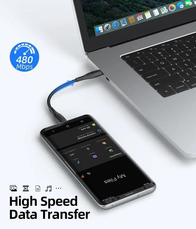 Alt view image 4 of 7 - USB C to USB C Cable 0.5FT 3Pack,6inch 60W USB-C Fast Charging Cable | USB 2.0 Type C Data Sync Cable for iPhone 17 16,for Samsung Galaxy S25 S24 S23,iPad Pro,Power Bank and Other Type c Devices.