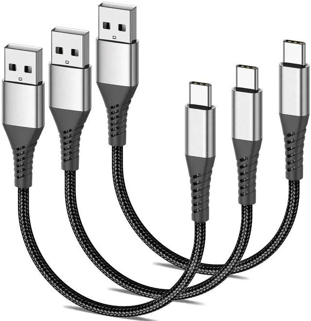 Main image of 6 inch Short USB C Cable, 3 Pack 0.5ft USB to USB C Cable, 6inch iPhone Charger Cord USB-C, Braided USB to Type C Cable Fast Charging for iPhone 15 16 Pro Max, Samsung Galaxy S24 S23, Google Pixel