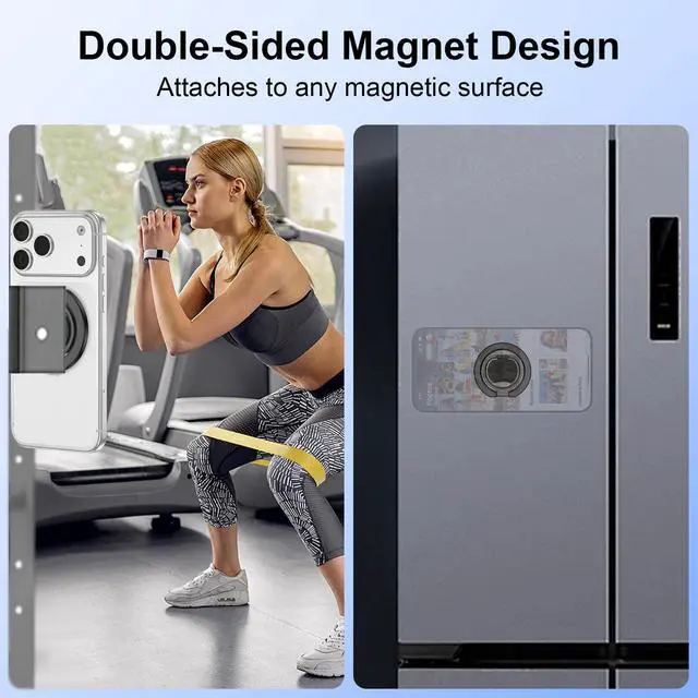Alt view image 5 of 7 - Magnetic Phone Ring Holder for MagSafe Dual-Side 360° Rotation Strong Magnet Finger Cell Phone Ring Grip Stand MagSafe Kickstand for iPhone 17 Pro Max/17 Pro/17/16/15/14/13/12,Samsung,Android,iPad