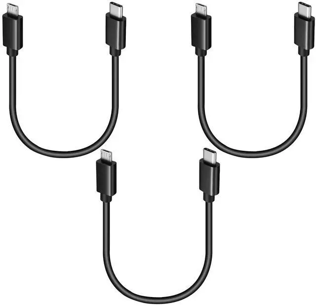 Main image of 3 Pcs USB C to Micro USB Cable Short 1ft Type C to Micro-USB Charging Cord Micro-USB to-Type-C Adapter Cable Compatible with Phone Tablets Camera Phone and More