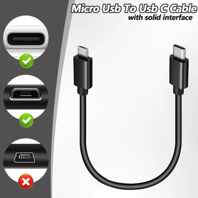 Alt view image 6 of 7 - 3 Pcs USB C to Micro USB Cable Short 1ft Type C to Micro-USB Charging Cord Micro-USB to-Type-C Adapter Cable Compatible with Phone Tablets Camera Phone and More