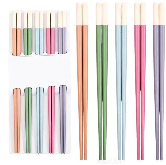 Main image of 5 Pairs Fiberglass Chopsticks-Reusable Chopsticks Dishwasher Safe, 9.63 inch/24.3cm Matte Non-Slip Family/ Hotel/ Restaurant Chop Sticks, Chinese/Japanese Chop Sticks (FX2401C)