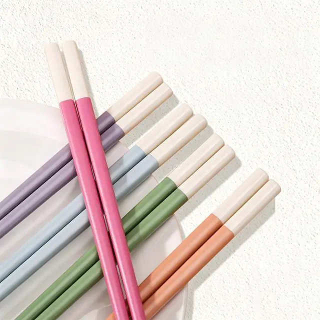 Alt view image 2 of 6 - 5 Pairs Fiberglass Chopsticks-Reusable Chopsticks Dishwasher Safe, 9.63 inch/24.3cm Matte Non-Slip Family/ Hotel/ Restaurant Chop Sticks, Chinese/Japanese Chop Sticks (FX2401C)