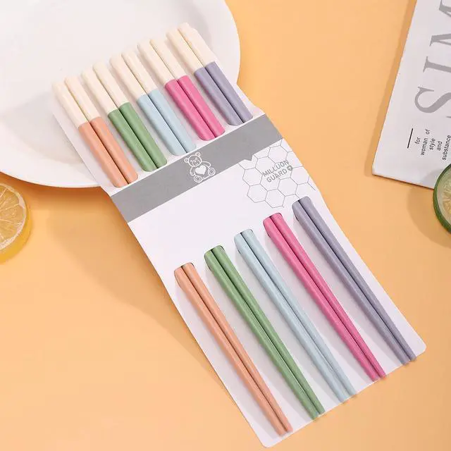 Alt view image 6 of 6 - 5 Pairs Fiberglass Chopsticks-Reusable Chopsticks Dishwasher Safe, 9.63 inch/24.3cm Matte Non-Slip Family/ Hotel/ Restaurant Chop Sticks, Chinese/Japanese Chop Sticks (FX2401C)