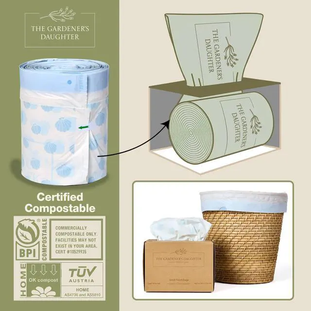 Alt view image 4 of 6 - Trash Bags Small Drawstring Garbage Bags for Bathroom, Office, Bedroom - Leak-Proof, Durable Fits Small Wastebaskets 90 Count