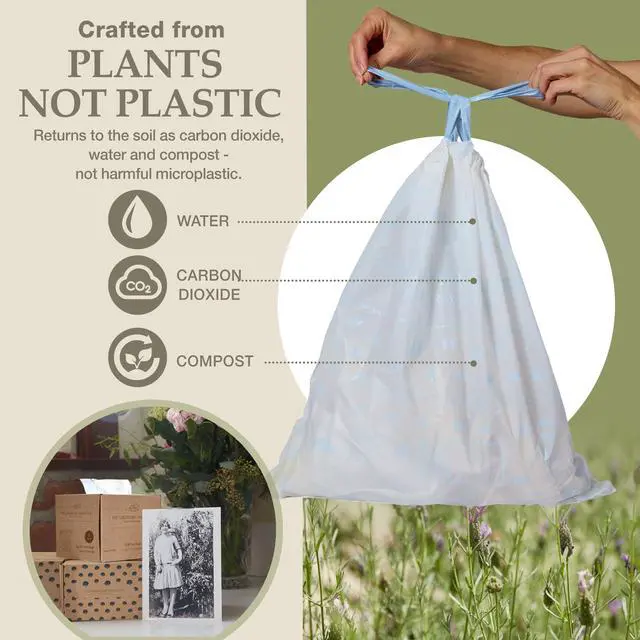 Alt view image 5 of 6 - Trash Bags Small Drawstring Garbage Bags for Bathroom, Office, Bedroom - Leak-Proof, Durable Fits Small Wastebaskets 90 Count