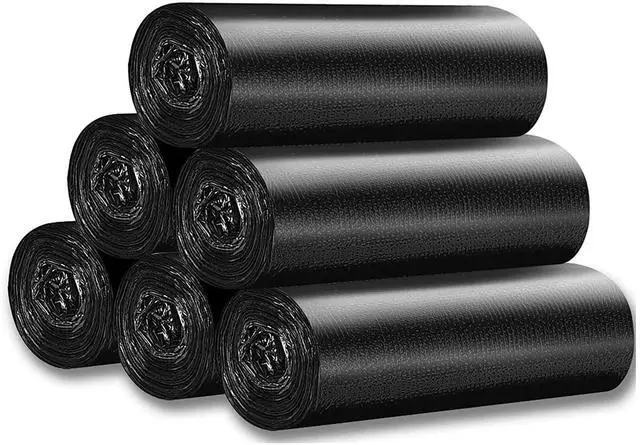 Main image of 100 Counts 4 Gallon 45x60Cm Kitchen Trash Bags with Handles for Bathroom, Home and Office(100pcs Black 45x60CM)