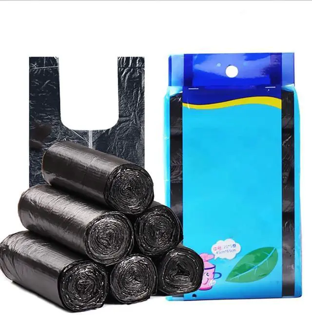 Alt view image 6 of 6 - 100 Counts 4 Gallon 45x60Cm Kitchen Trash Bags with Handles for Bathroom, Home and Office(100pcs Black 45x60CM)