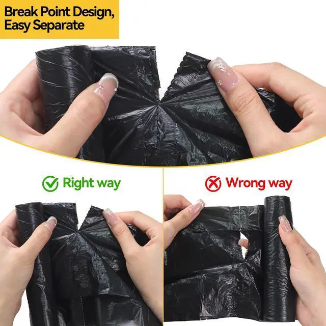 Alt view image 6 of 7 - Trash Bag 5 Rolls 75 Count Strong Rubbish Bag for Office Bedroom Bathroom, Black Trash Can Liners | Portable PE Trash Bag 5 Rolls Strong Rubbish Bag for Office Bedroom Bathroom, Black Trash Can Liners
