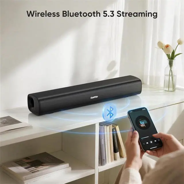 Alt view image 4 of 6 - Sound Bar for Smart TV,Peak Power 60W,2026 Update | Balanced Sound,TV-ARC/Bluetooth5.3/Optical/AUX Inputs,Surround Sound for Home Theater Audio for TV/PC/Gaming,Wall Mountable