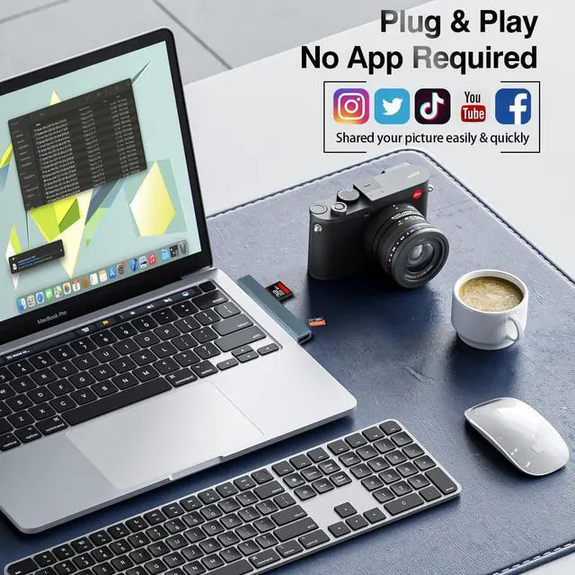 Alt view image 5 of 7 - USB SD Card Reader, SD Card Adapter Memory Card Reader with SD & MicroSD Dual Slots Compatible with Laptop, Mac, Win, Linux, PC, Camera