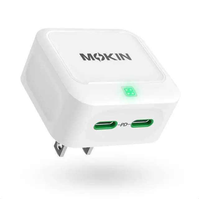 Main image of USB C Wall Charger, 45W Fast Charger Type C Charging Block Dual Port GaN PD | Dual USB C Charger Block, Power Adapter with Foldable Plug, Flat Wall Cube for iPhone 17 16 15 Series/Pixels/iPad/Samsung
