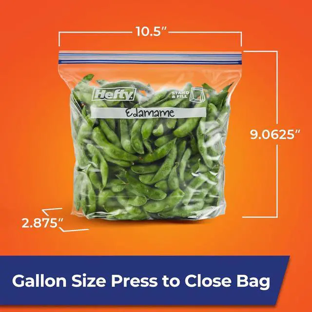 Alt view image 4 of 7 - Press to Close Freezer Bags, Gallon Size, 20ct | Double Zipper Seal, Freeze Leftovers, Meat, Desserts, Veggies, Meal Prep, Stand and Fill Bottom