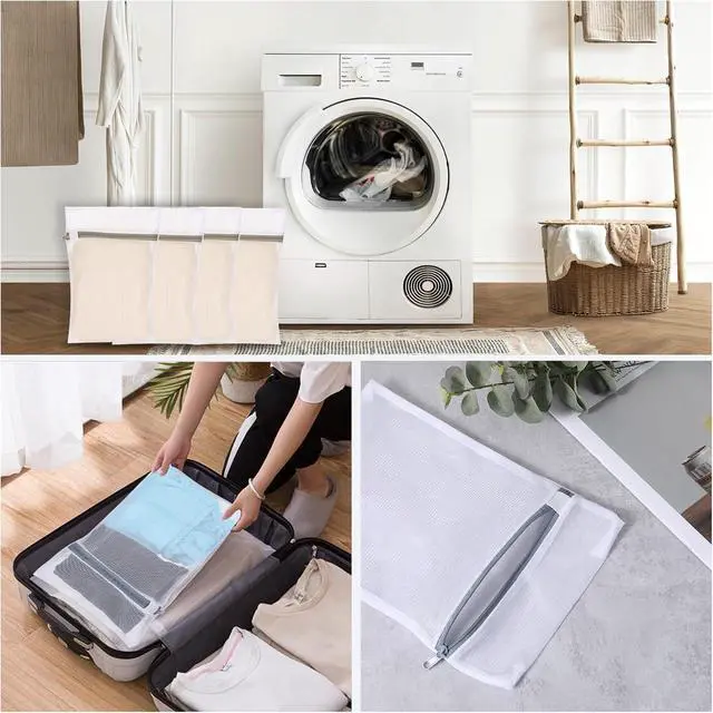Alt view image 5 of 7 - 4Pcs Mesh Laundry Bags for Delicates, Mini Durable Lingerie Bags for Washing Delicates Machine for Underwear, Socks, Baby Clothes, Travel Organiser, Dirty Garment