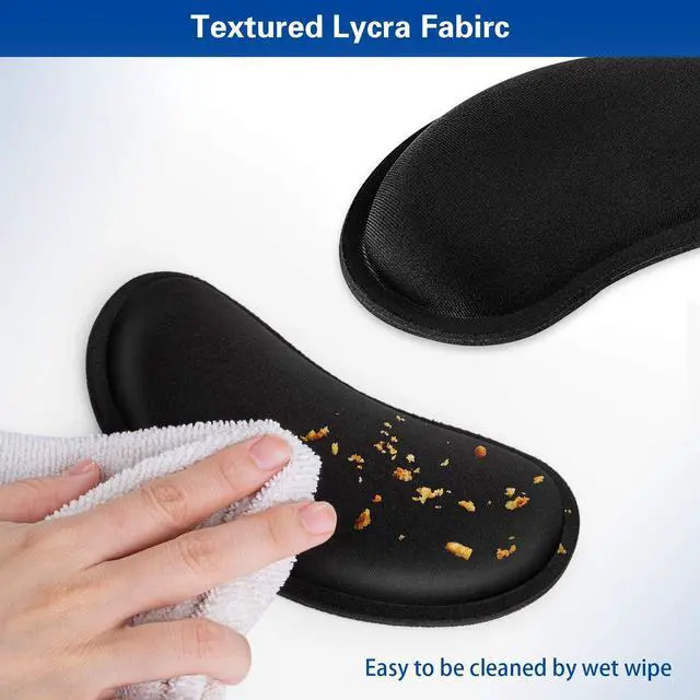 Alt view image 7 of 7 - Mouse Wrist Rest, Canjoy 2 Pack Wrist Rest for Mouse Memory Foam Wrist Pad | Soft Fabric Mouse Wrist Rest Pad Support Cushion with Anti-Skid Rubber Base,Ergonomic Pain Relief Mouse Hand Rest (Black)