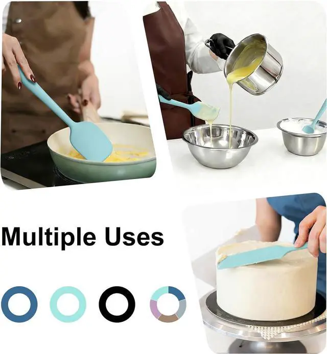 Alt view image 6 of 6 - 5-Piece Food-Grade Silicone Spatula Set for Baking, Heat-Resistant | Dishwasher safe, nonstick surface, for cooking and kitchen use, flexible rubber spatulas, 5 kitchen tools