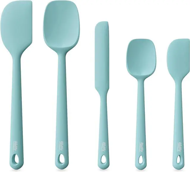 Main image of 5-Piece Food-Grade Silicone Spatula Set for Baking, Heat-Resistant | Dishwasher safe, nonstick surface, for cooking and kitchen use, flexible rubber spatulas, 5 kitchen tools
