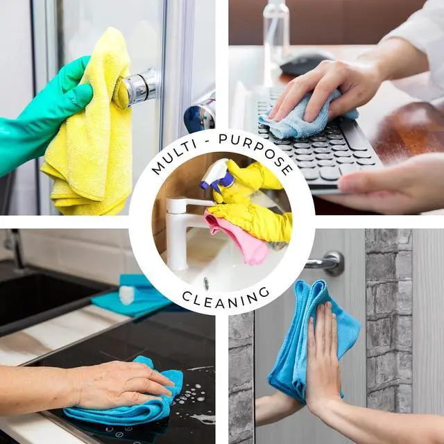 Alt view image 6 of 6 - Turkish Microfiber Cleaning Cloth of 4 Colors | 20% Polyamide for Elevated Liquid Suction | Must Have Drying Supply for Kitchen and Home Accessories | Rags with Reinforced Edges, Pack of 12
