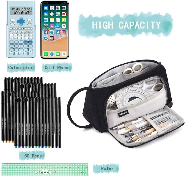 Alt view image 2 of 7 - iSuperb Big Capacity Pencil Case Corduroy Large Pencil Pouch Portable Pen Bag Zipper Organizer Makeup Cosmetic Bags for Women Office
