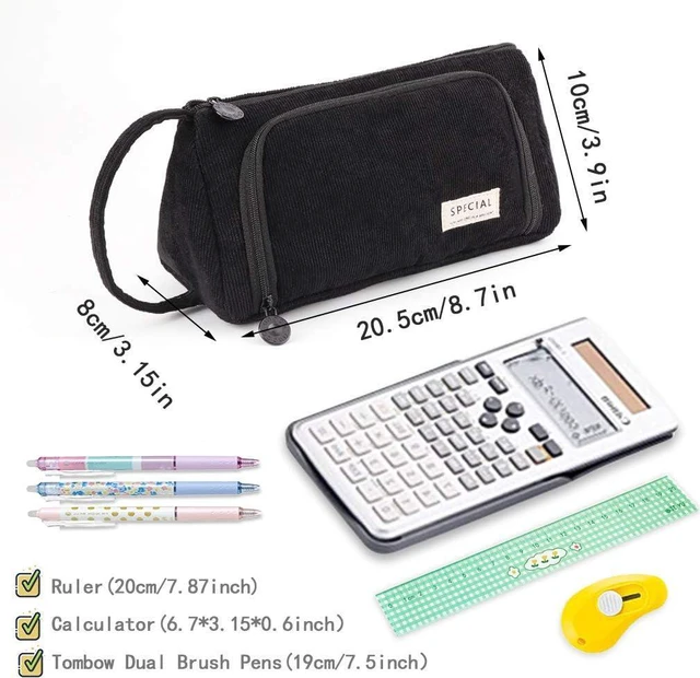 Alt view image 4 of 7 - iSuperb Big Capacity Pencil Case Corduroy Large Pencil Pouch Portable Pen Bag Zipper Organizer Makeup Cosmetic Bags for Women Office
