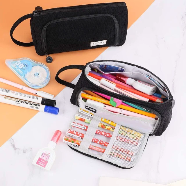 Alt view image 6 of 7 - iSuperb Big Capacity Pencil Case Corduroy Large Pencil Pouch Portable Pen Bag Zipper Organizer Makeup Cosmetic Bags for Women Office