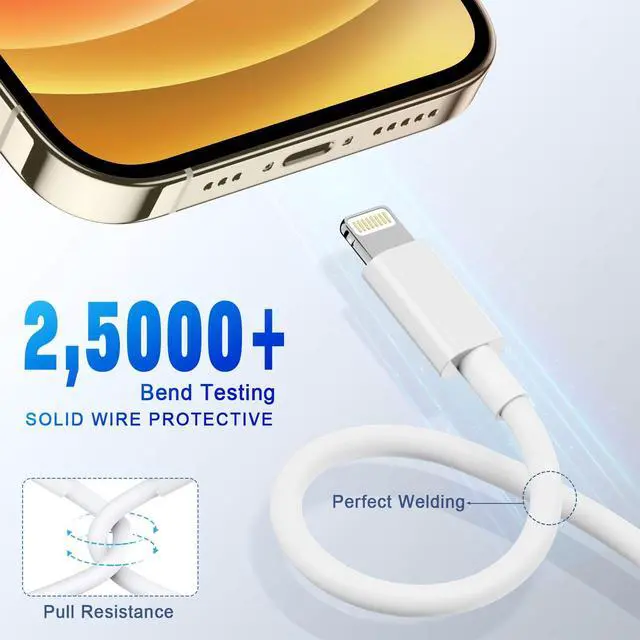 Alt view image 6 of 7 - USB C to Lightning Cable 2Pack 6FT MFi Certified,White