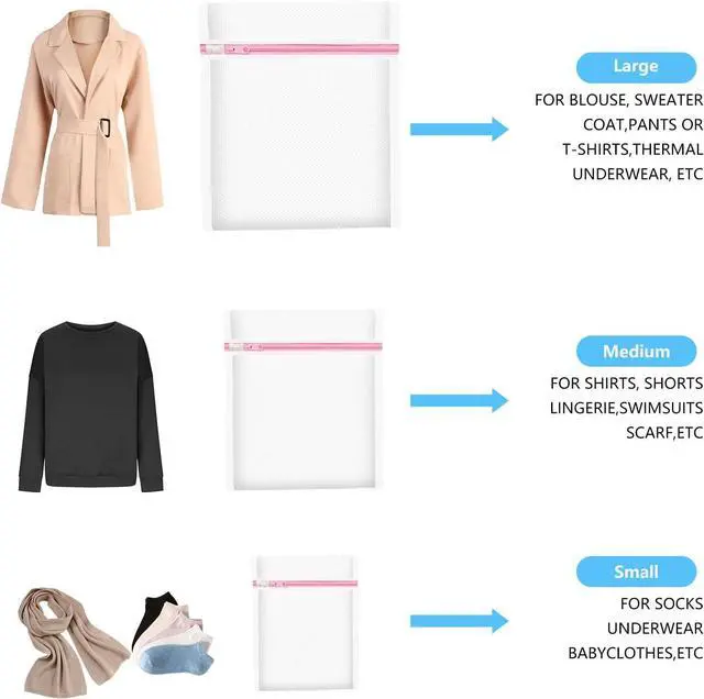 Alt view image 2 of 7 - Coarse Mesh Laundry Bag - Wash Delicate Lingerie, Garment & Shoe Storage, Travel Essentials - Durable & Breathable4Pcs