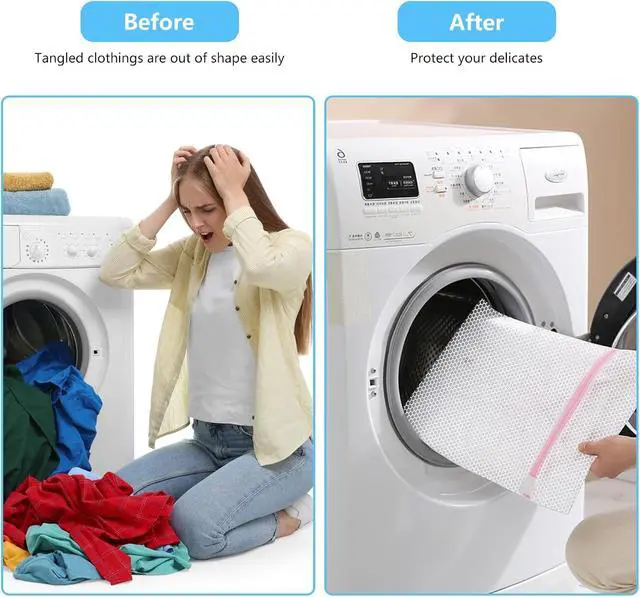 Alt view image 4 of 7 - Coarse Mesh Laundry Bag - Wash Delicate Lingerie, Garment & Shoe Storage, Travel Essentials - Durable & Breathable4Pcs