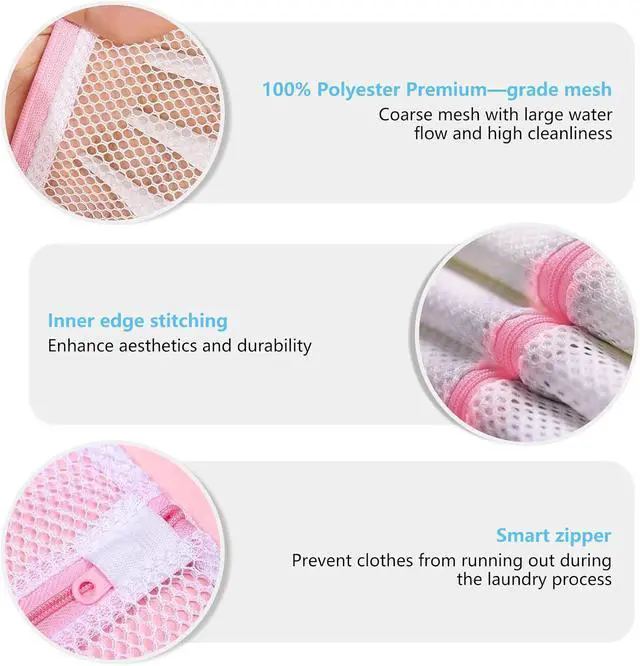 Alt view image 6 of 7 - Coarse Mesh Laundry Bag - Wash Delicate Lingerie, Garment & Shoe Storage, Travel Essentials - Durable & Breathable4Pcs