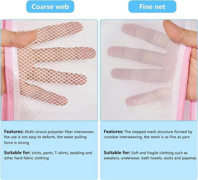 Alt view image 3 of 7 - Coarse Mesh Laundry Bag - Wash Delicate Lingerie, Garment & Shoe Storage, Travel Essentials - Durable & Breathable4Pcs