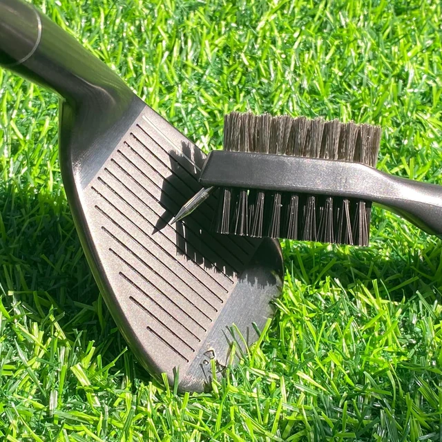 Alt view image 3 of 6 - Golf Club Brush and Club Groove Cleaning Brush Nylon Steel Wire Double-Sided Golf Cleaning Brush, This is a Must-Have Golf Accessory for Golf Enthusiasts (Black)