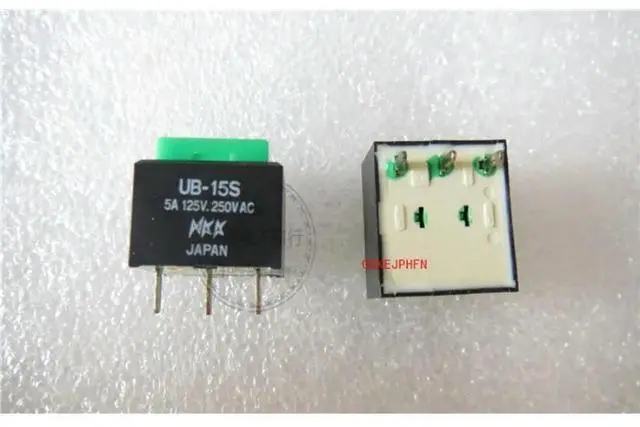 Alt view image 5 of 6 - For NKK UB-15SK 5A Push Button Key Switch 3 Feet Square Reset Unlocked Power Switch Green