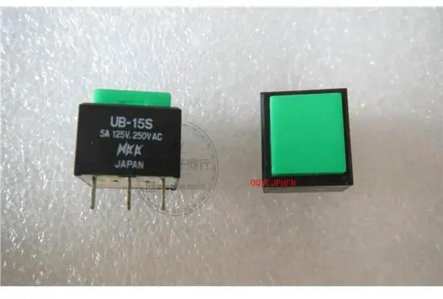Alt view image 6 of 6 - For NKK UB-15SK 5A Push Button Key Switch 3 Feet Square Reset Unlocked Power Switch Green