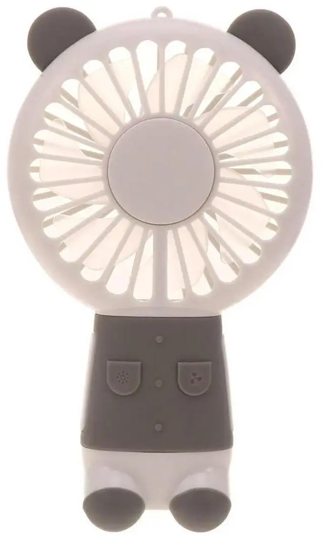 Alt view image 4 of 6 - Bear Shape Mini Handheld Small Fan Night Light for Home Office Outdoor School Quiet Cool Breeze Handheld Small Fan