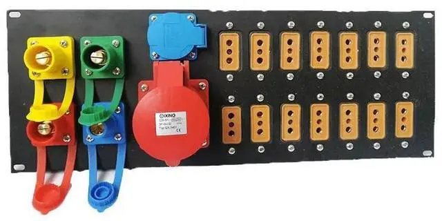 Alt view image 5 of 8 - Professional Stage Lighting Audio Power Box Direct Box Aviation Cabinet 200A Rhinoceros Plug 14 Channels 40A Rubber Wood Socket