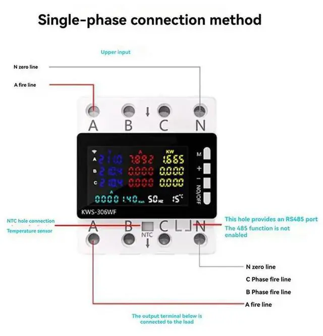 Alt view image 5 of 6 - 2X KWS-306WF Power Meter Voltage Protector Switch Current & Voltage Monitor, Relay, Circuit Breaker